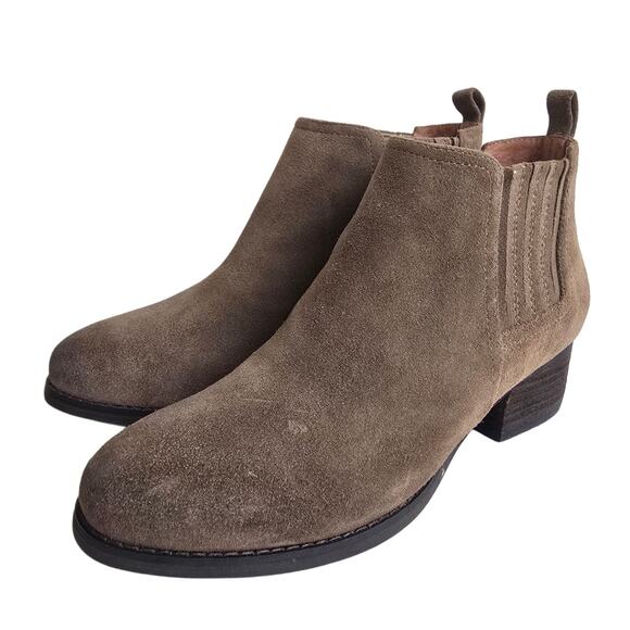 Size 8 Boots Jeffrey Campbell Warr Brown Suede Leather Ankle Boot Heeled Chelsea - Picture 4 of 10